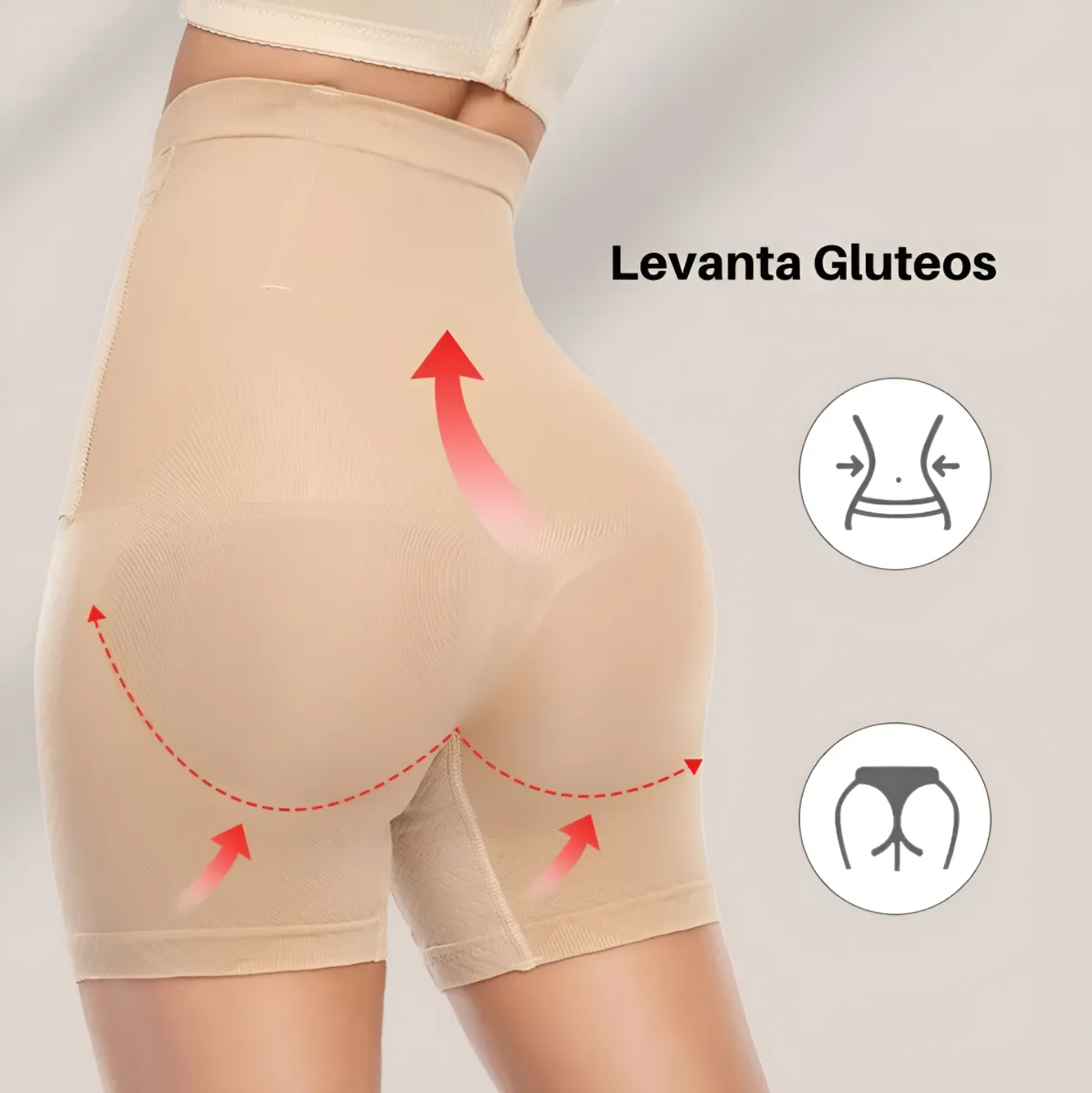 👗 Faja Moldeadora Cintura Alta Levanta Glúteos Reductora Beige ✨