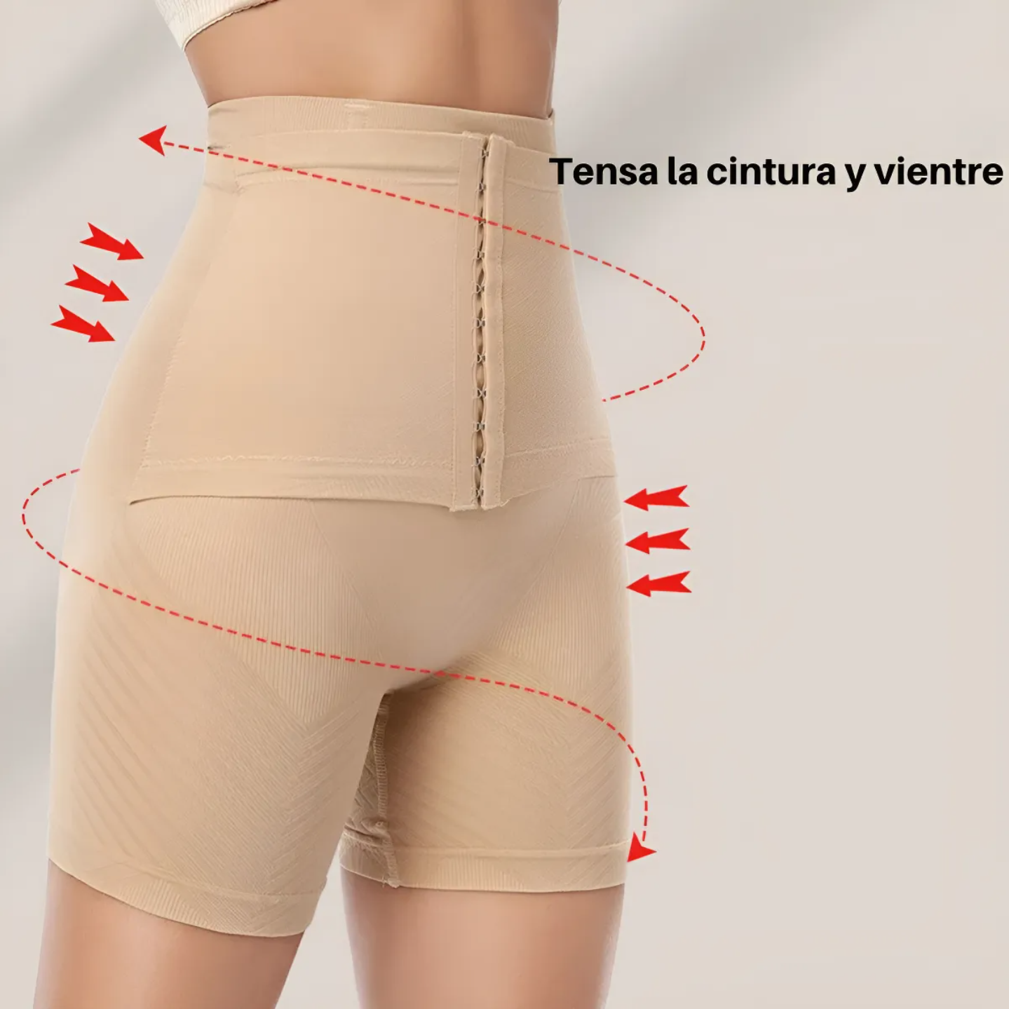 👗 Faja Moldeadora Cintura Alta Levanta Glúteos Reductora Beige ✨